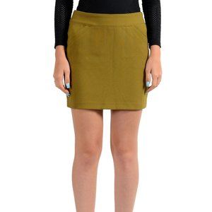 Versace VJC Women's Olive Green Mini A-Line Skirt US S IT 40